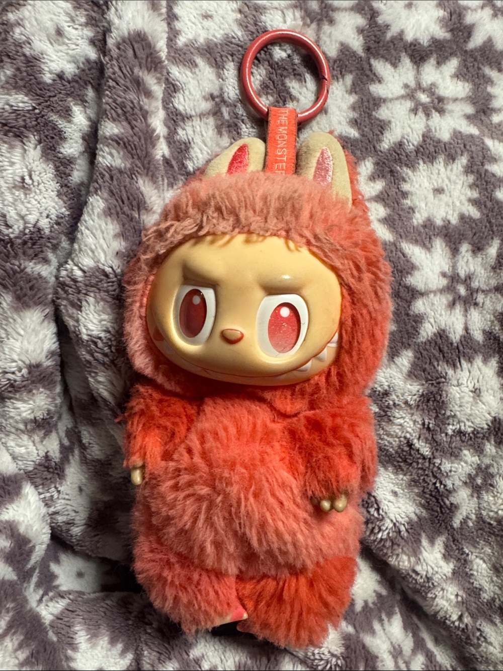 The Monsters Labubu Coral Full Size Bag Charm Authentic